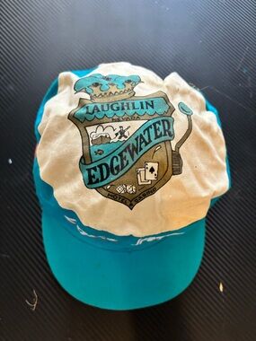Vintage Laughlin Edgewater Teal Trucker Cap